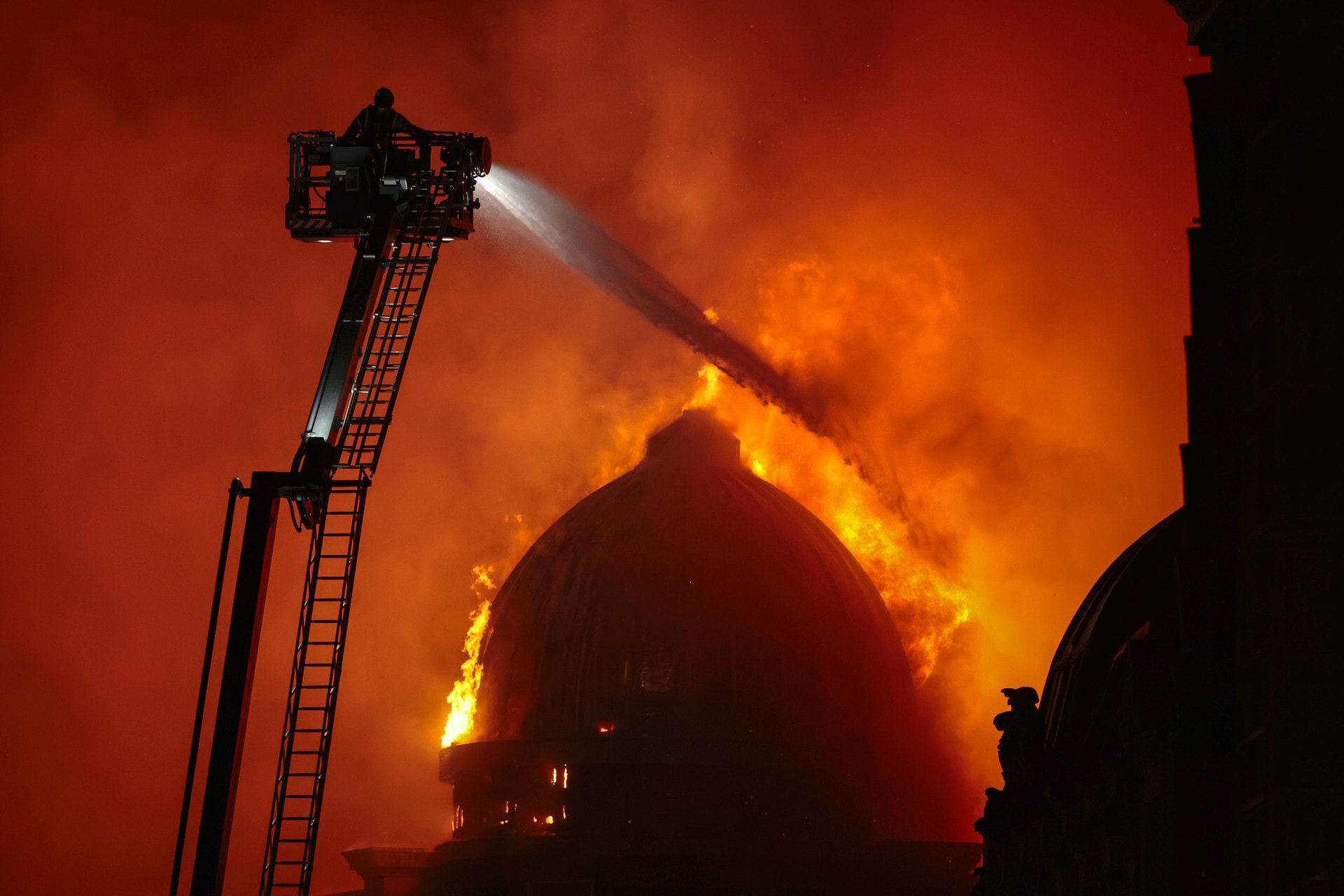 The historic building has been destroyed by the blaze