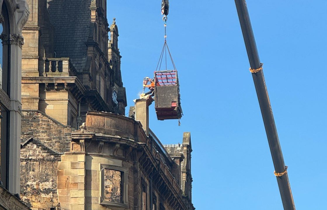 Demolition of Union Street building facade ravaged by fire in Glasgow city centre begins