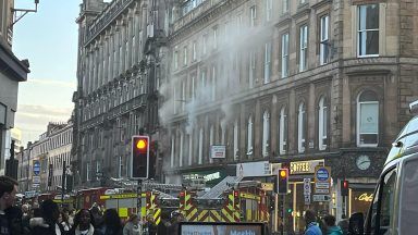 Streets closed as firefighters tackle blaze in Glasgow city centre