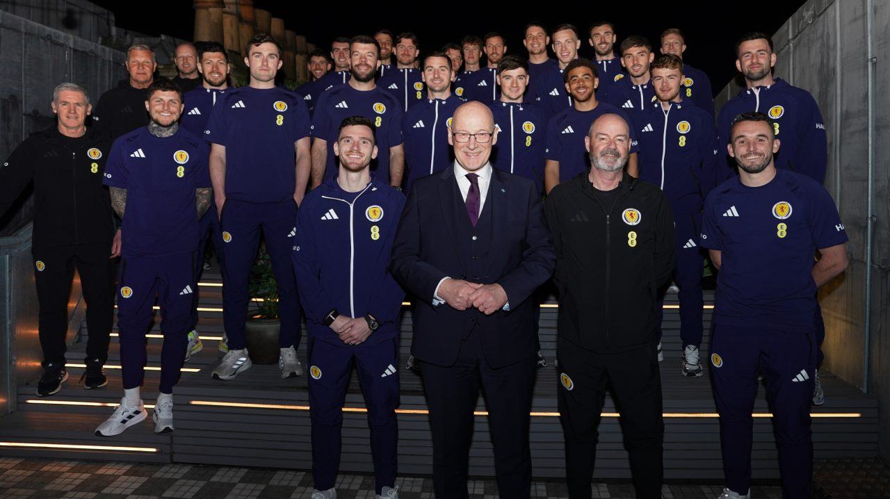 John Swinney meets Scotland squad to celebrate team qualifying for World Cup