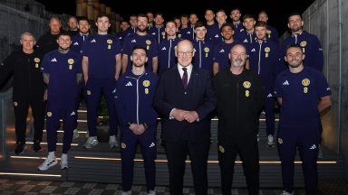John Swinney meets Scotland squad to celebrate team qualifying for World Cup