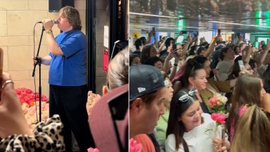 Lewis Capaldi’s surprise gig in New York train station ‘almost shut down by police’