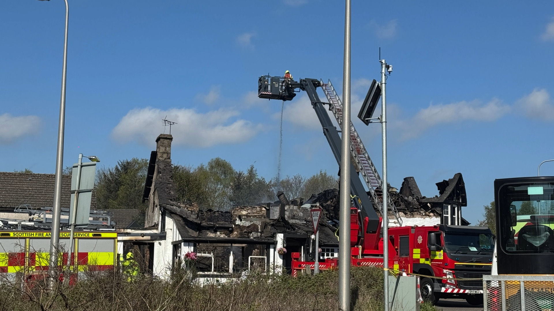 Aftermath of the fire at St Michael's Inn