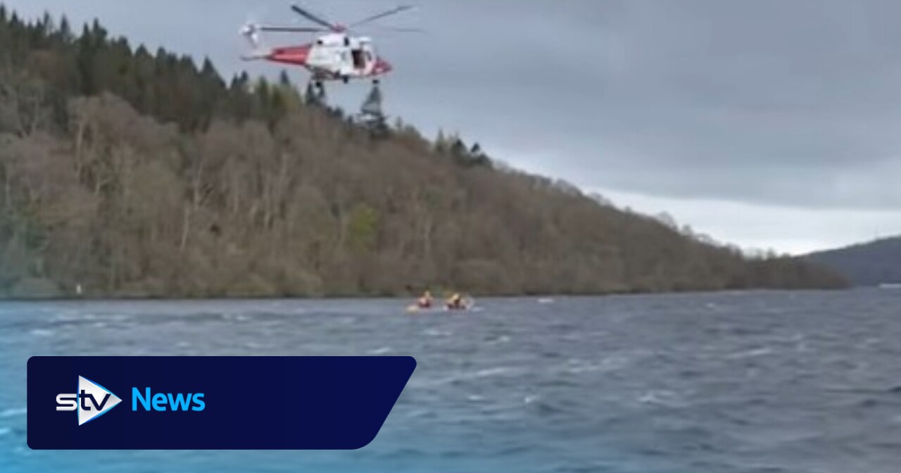 Helicopter helps rescue three trapped on sinking boat in Loch Lomond