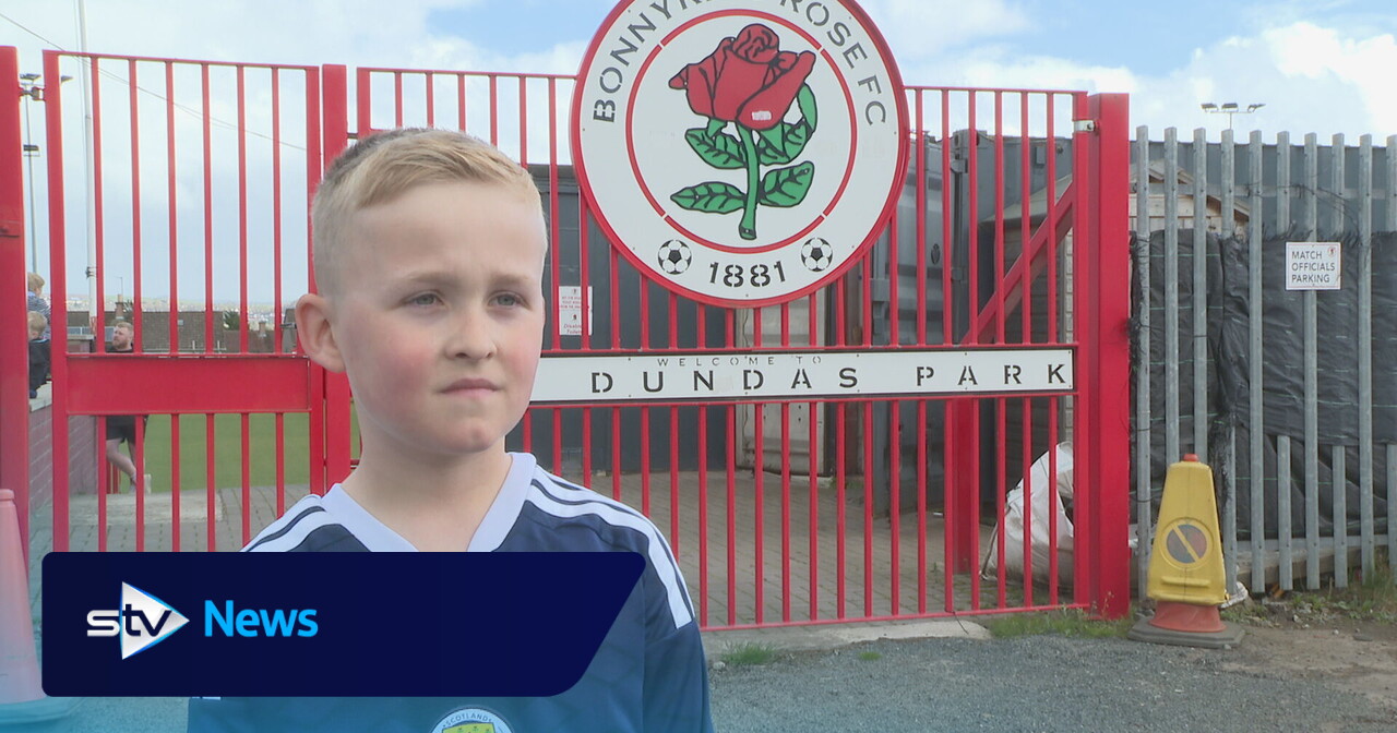 Boy whose throat didn't connect to stomach at birth takes penalty challenge across Scotland