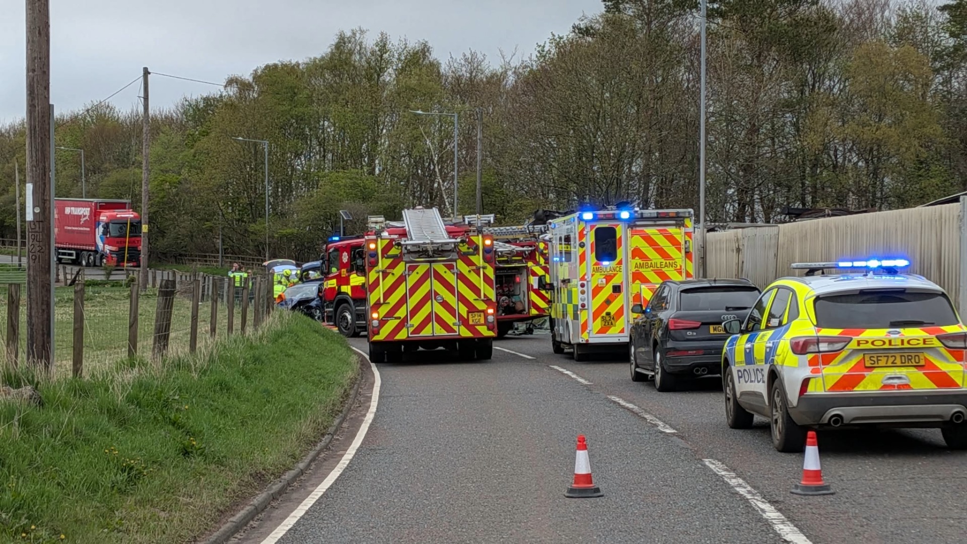 Two in hospital after air ambulance called to crash on A70