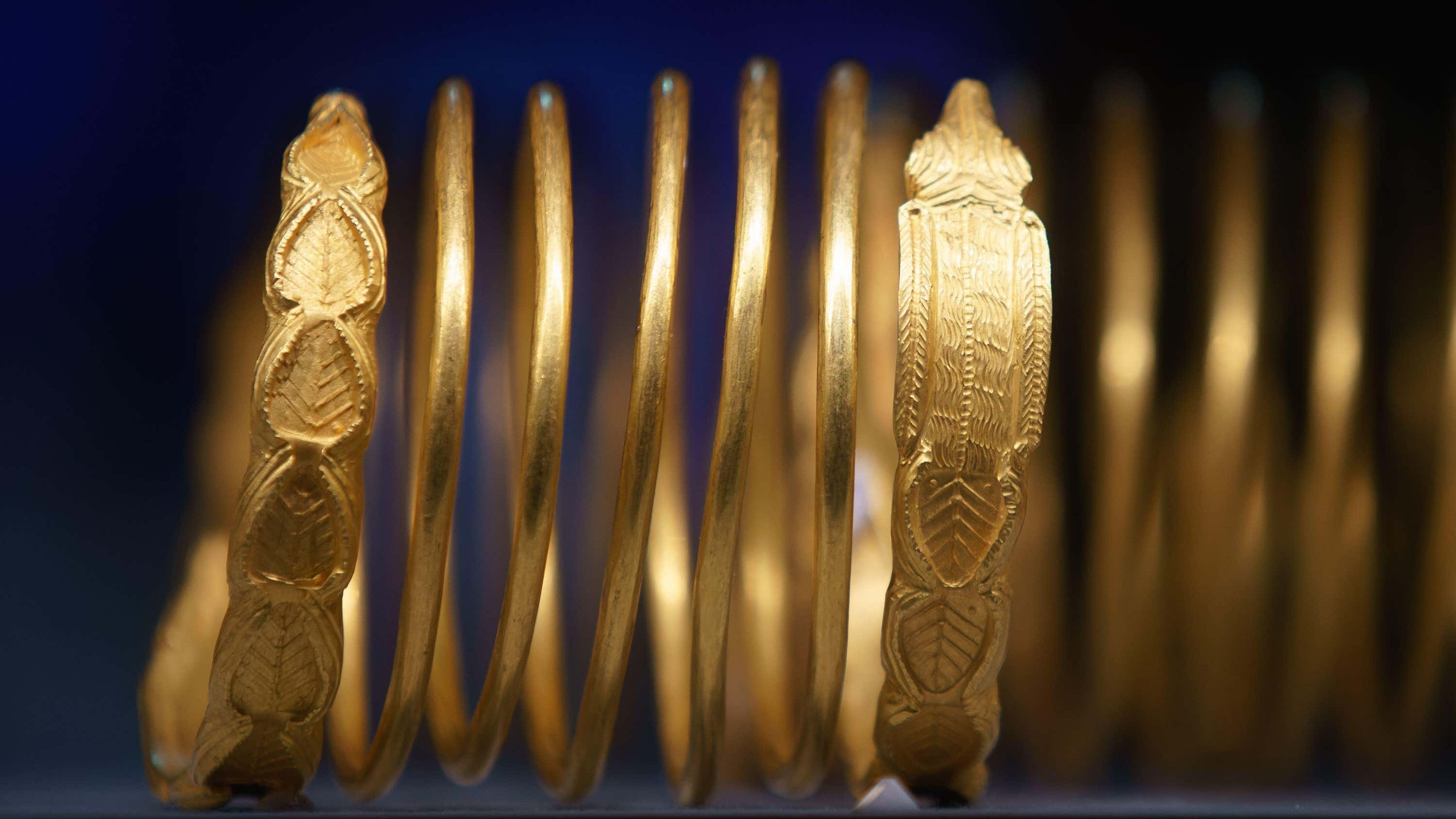 Three solid gold Dacian bracelets were also stolen