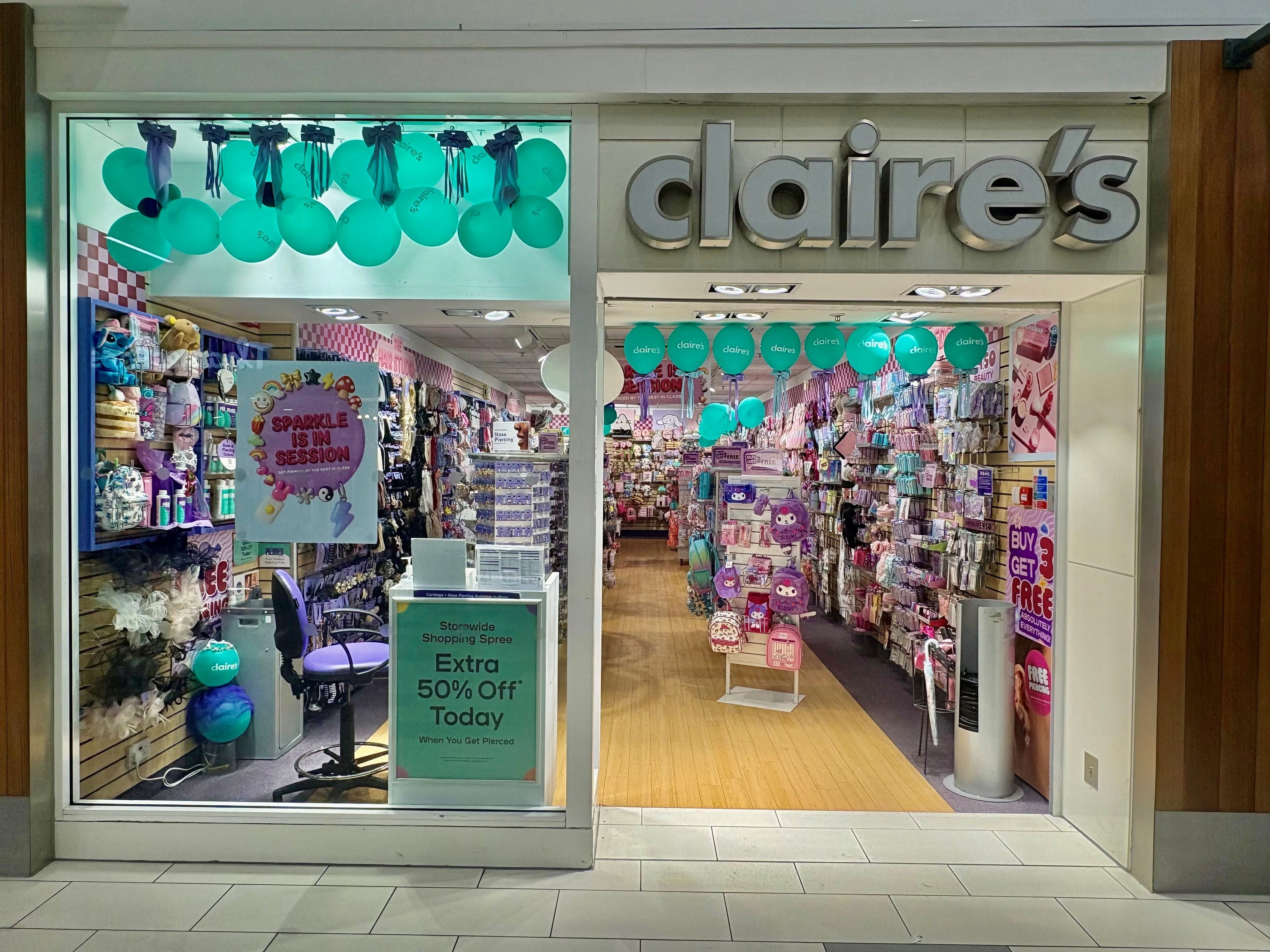Claire’s Accessories shop in Princess Square Bracknell Shopping Centre