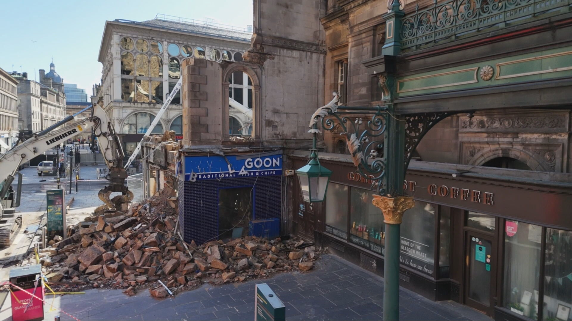 Safety works under way following blaze