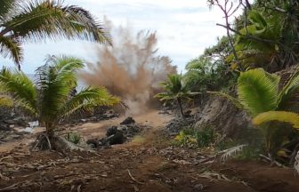 Watch: Royal Navy divers detonate over 3.5 tonnes of explosives in remote Pacific Ocean island