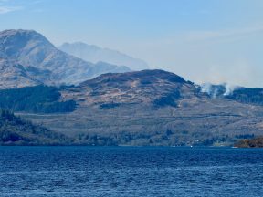 Emergency crews fight wildfire in hills above Loch Lomond through the night