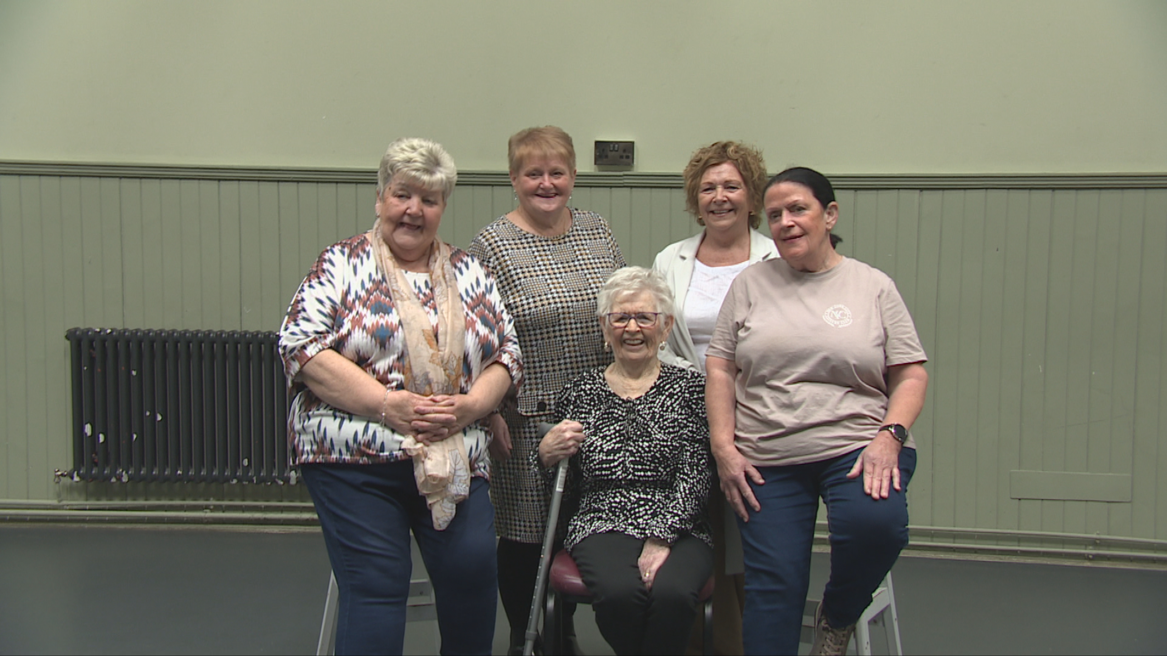 Five of the women who staged the sit-in