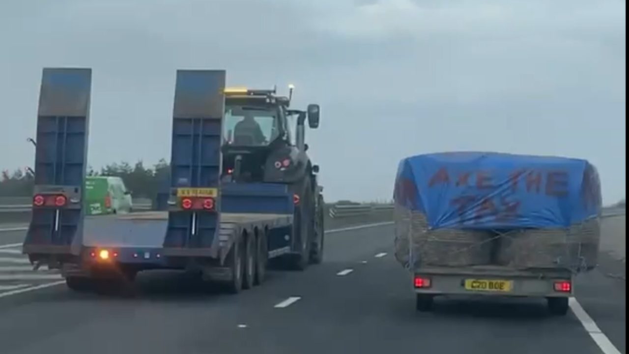 Drivers slow down to 10mph on A90 as part of fuel protest