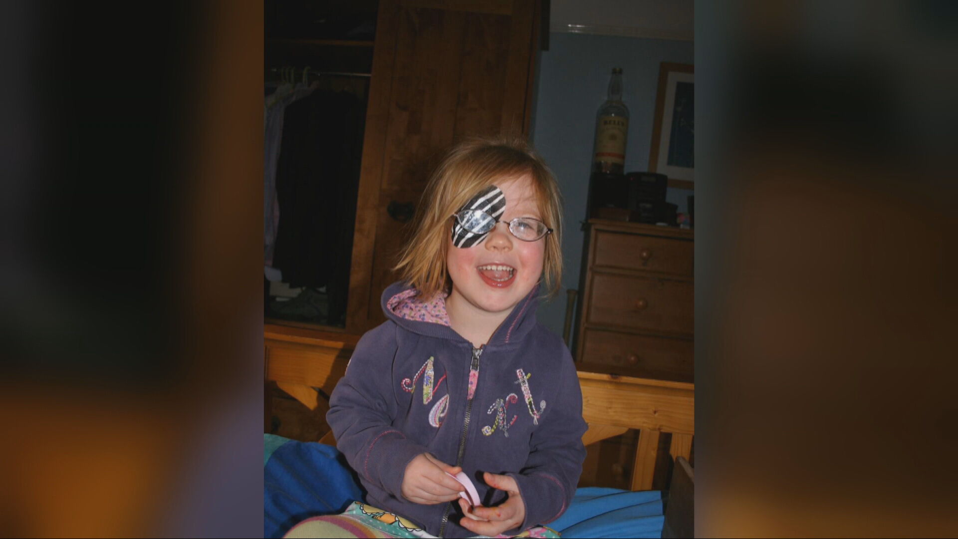 Amelia after  eye surgery