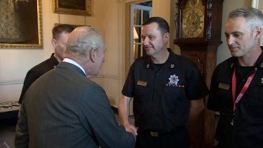 King Charles meets with Union Street firefighters six weeks on from blaze
