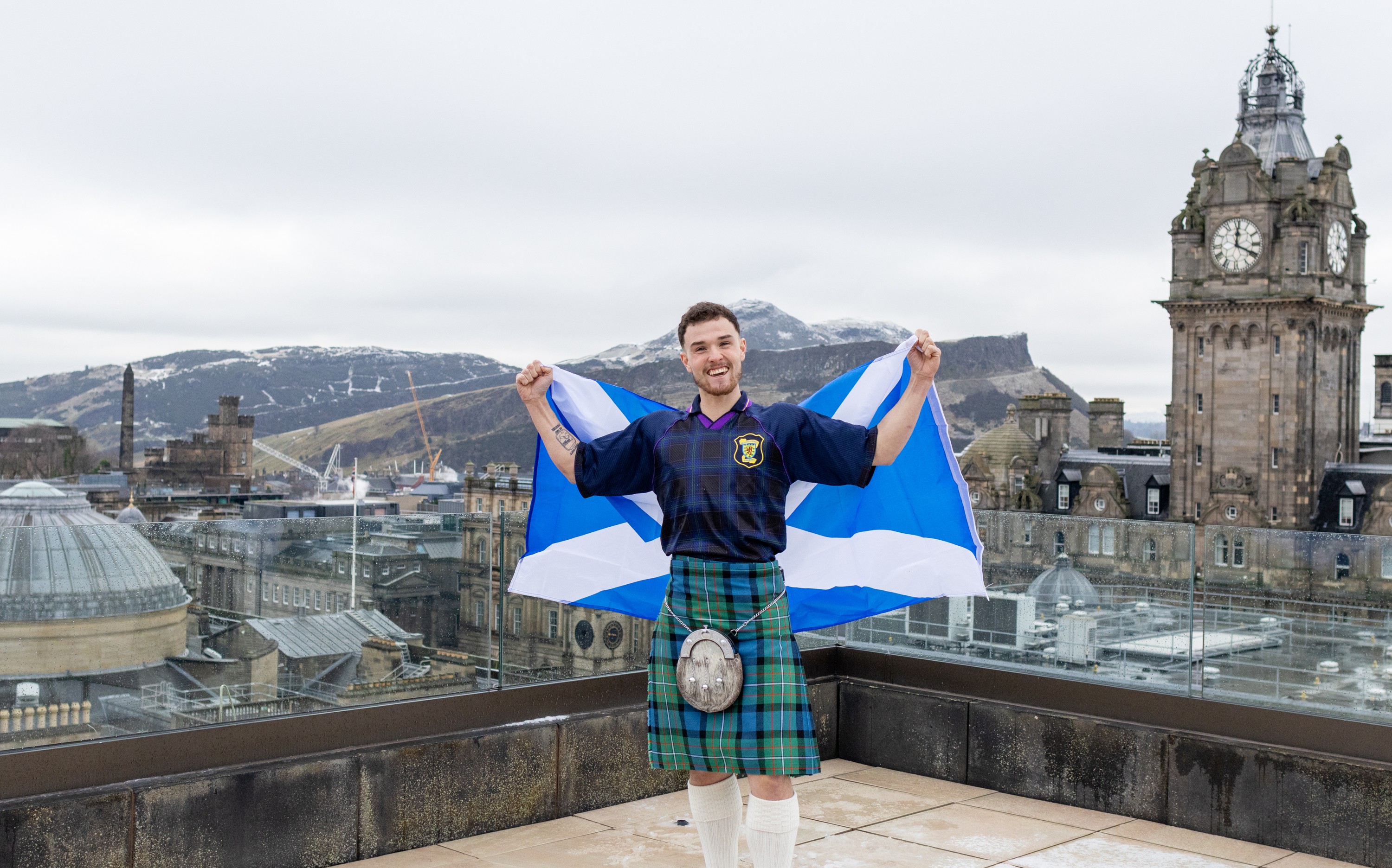 The Tartan Army fan is walking 3,000 miles across the US and has reached the halfway point.