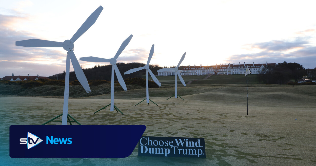 Greenpeace installs ‘wind farm’ at Donald Trump’s Turnberry golf resort