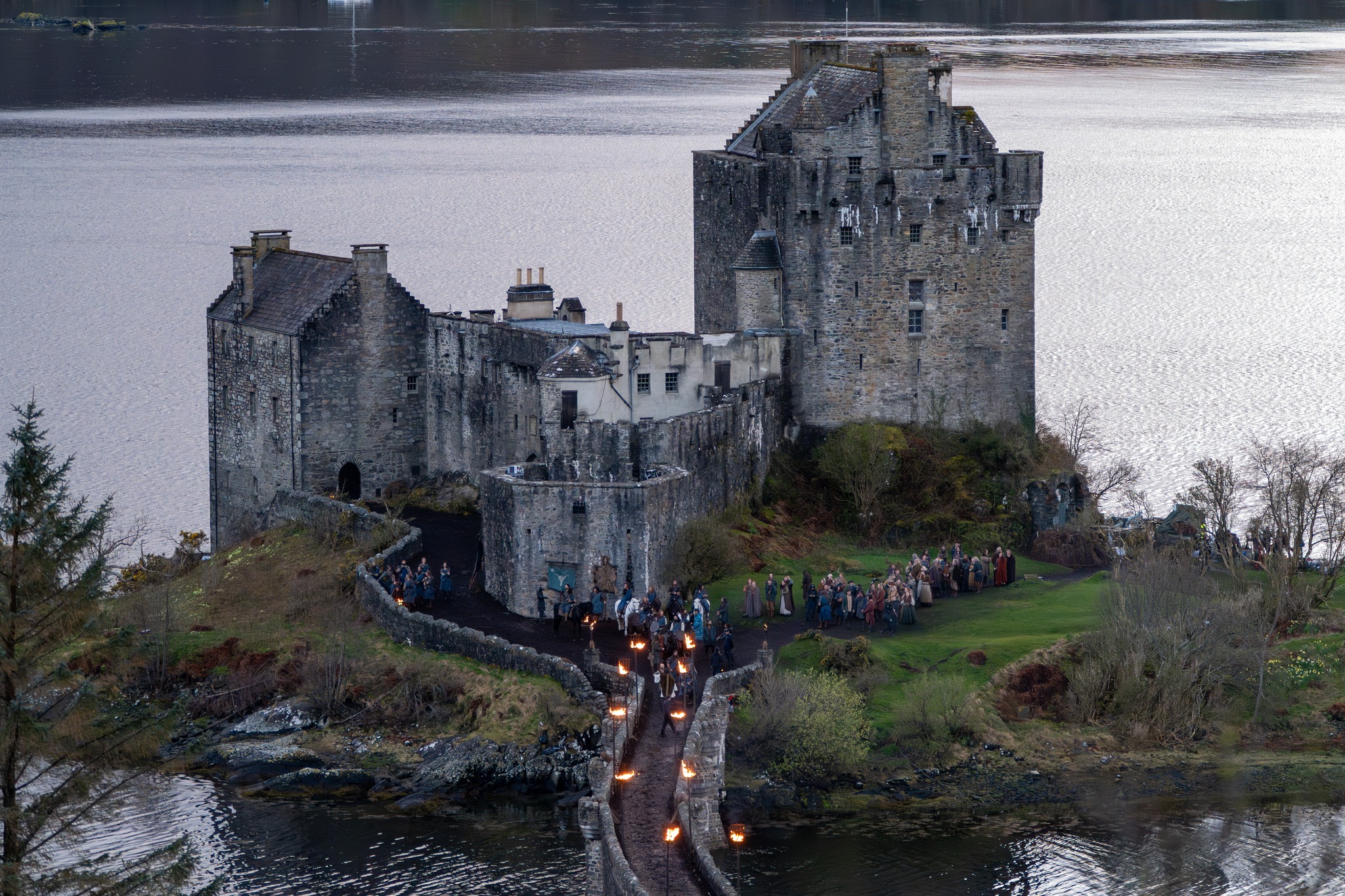 Shooting of the Highlander remake at Eilean Donan Castle, on the northwest coast of Scotland.