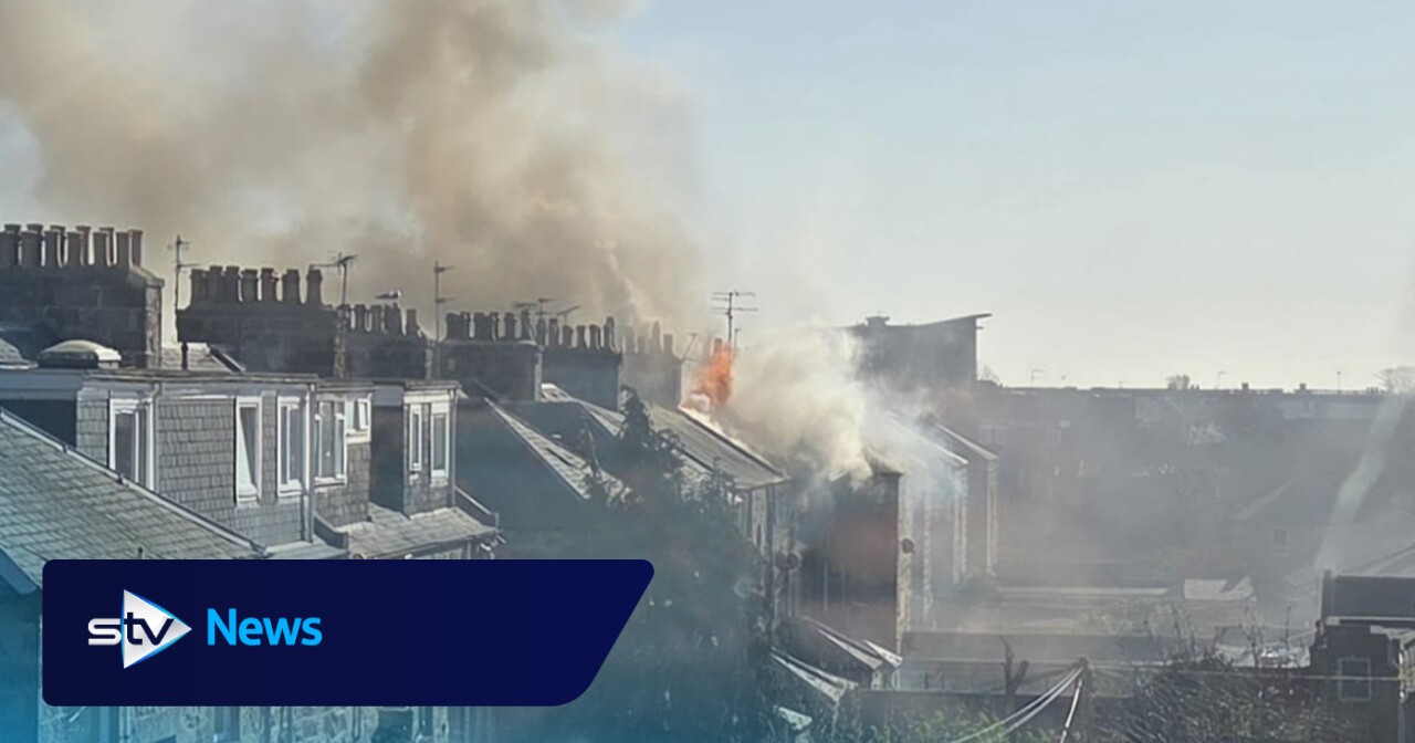 Two people in hospital as fire engulfs terrace house in Aberdeen | STV News