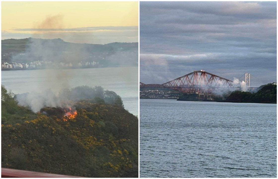 Smoke spotted bellowing near Forth Rail Bridge in North Queensferry as fire crews race to scene
