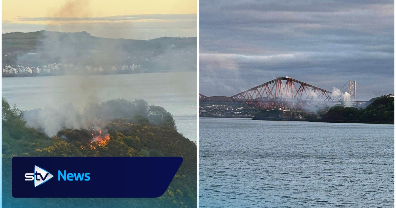 Smoke spotted bellowing near Forth Rail Bridge in North Queensferry as ...