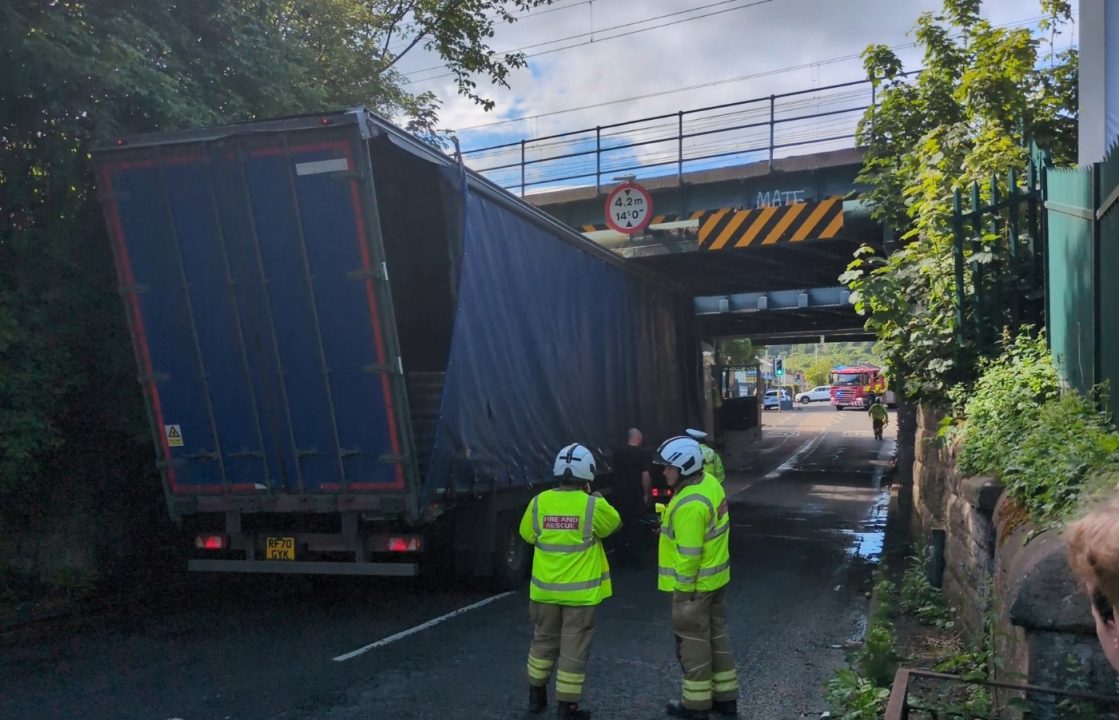 Trains between Glasgow and Edinburgh disrupted after lorry strikes bridge