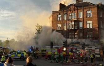 Smoke billows from corner shop as fire crews tackle major blaze in Rutherglen