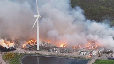 Firefighters remain at scene of landfill blaze two days on