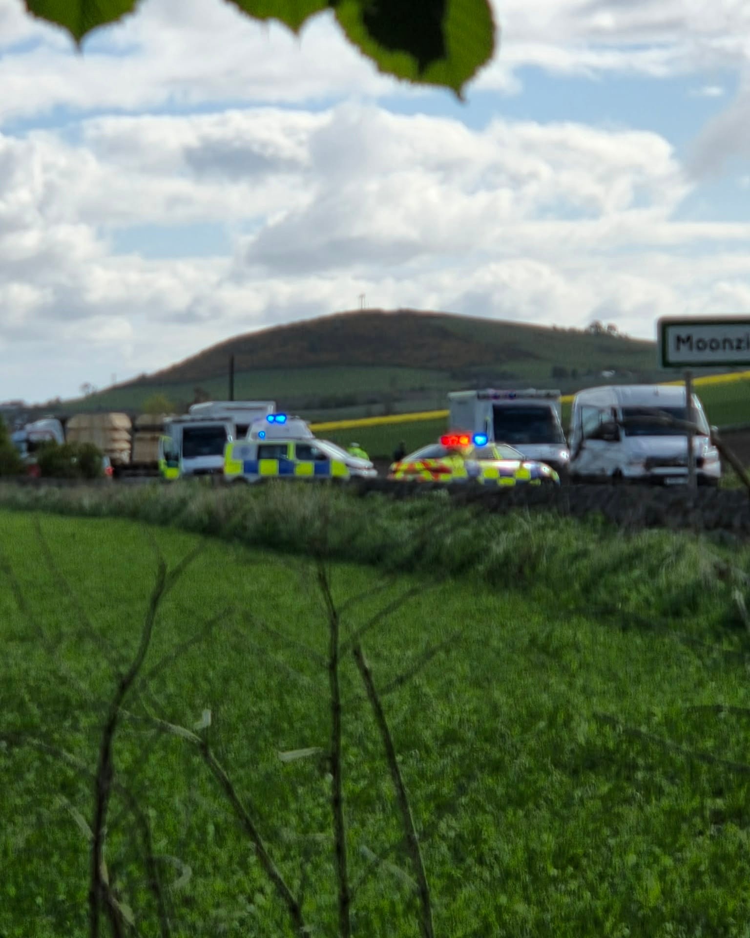 Emergency services have closed a section of the A92