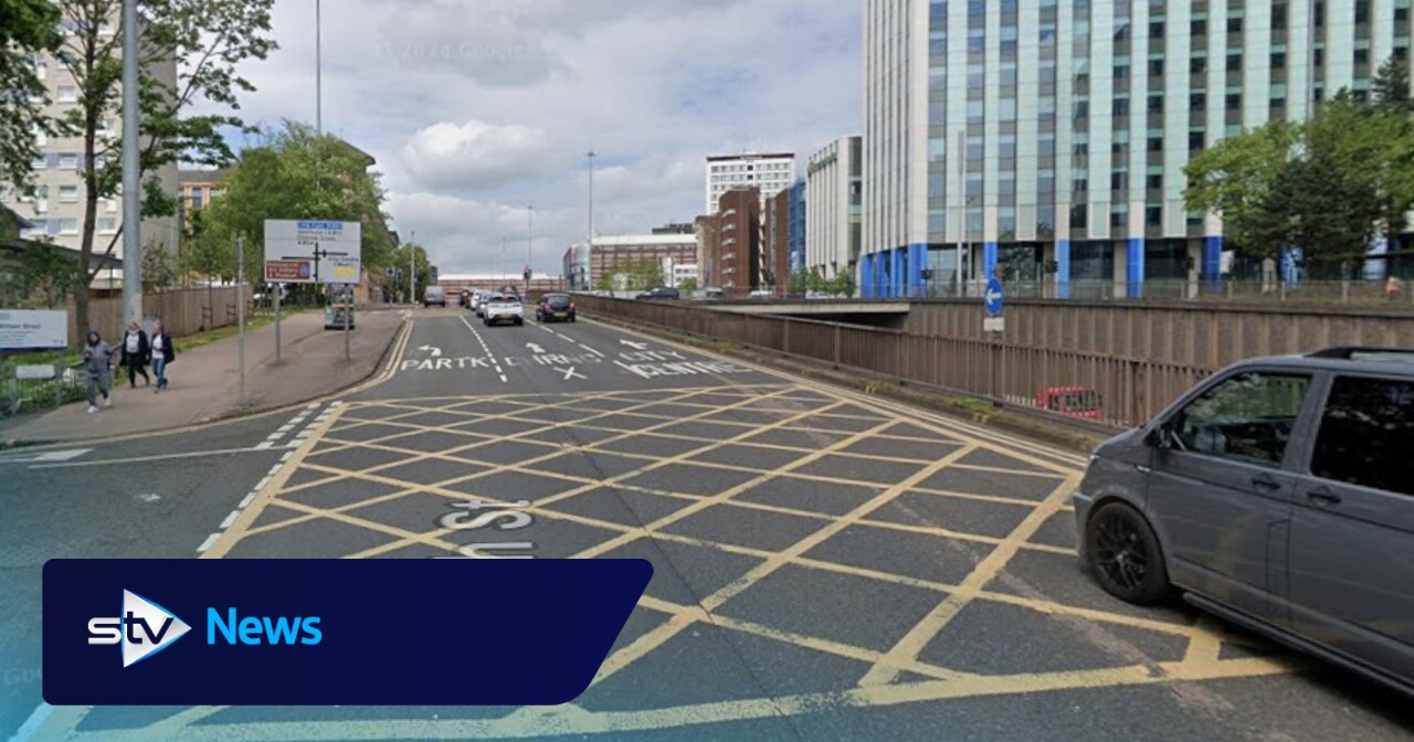 Cyclist taken to hospital after being knocked down by bus in Glasgow ...