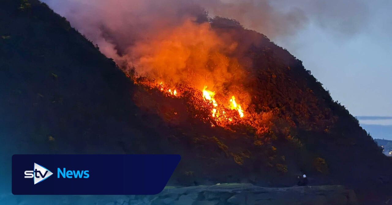 Fire crews battle hillside blaze in North Queensferry overnight as ...