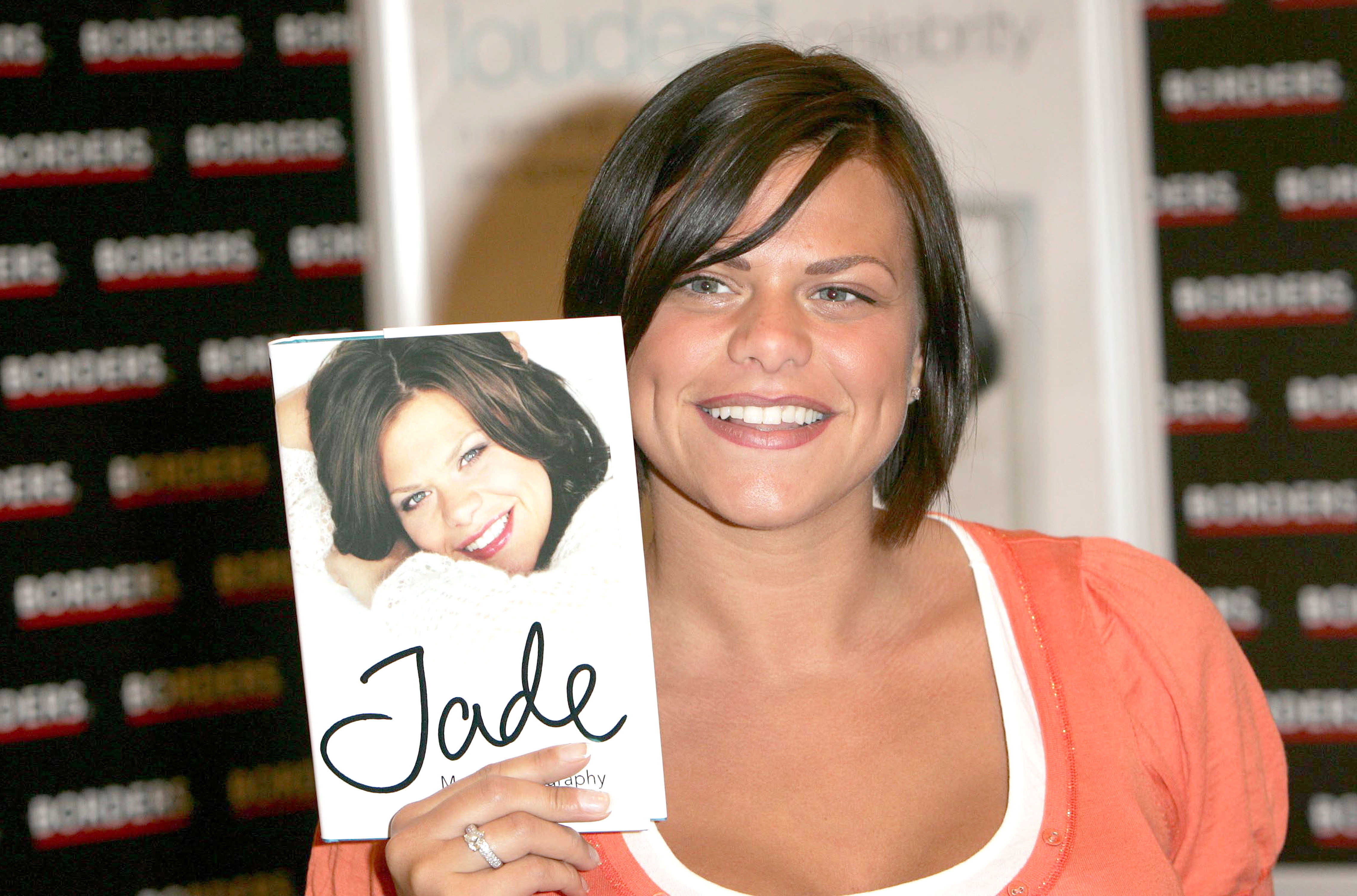Jade Goody during Jade Goody Signs Copies of Her Book "Jade" at Borders in London - May 3, 2006 at Borders Books, 203 Oxford Street in London, Great Britain. (Photo by Goffredo di Crollalanza/FilmMagic)