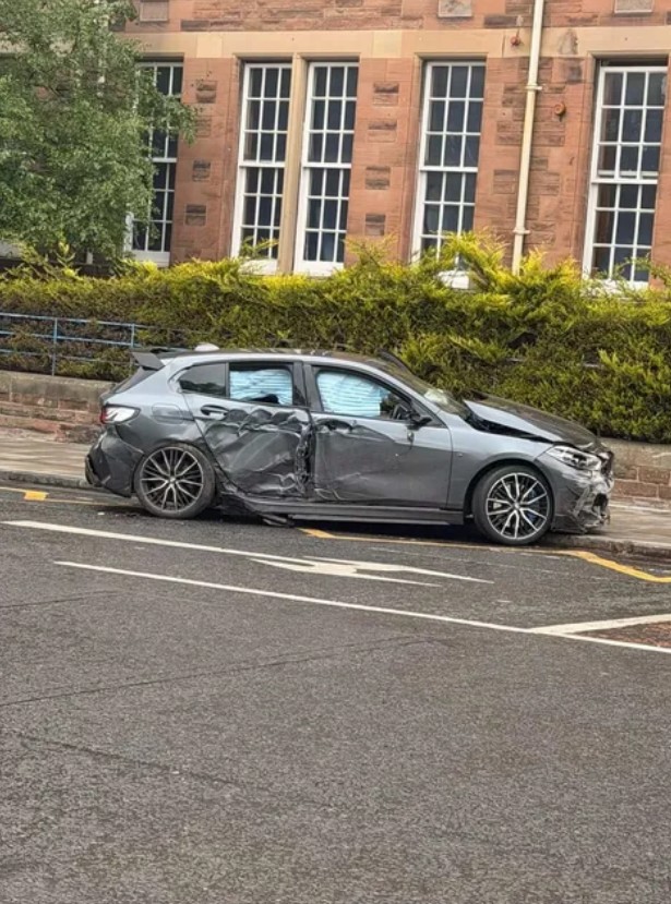 The car crashed following a short pursuit.