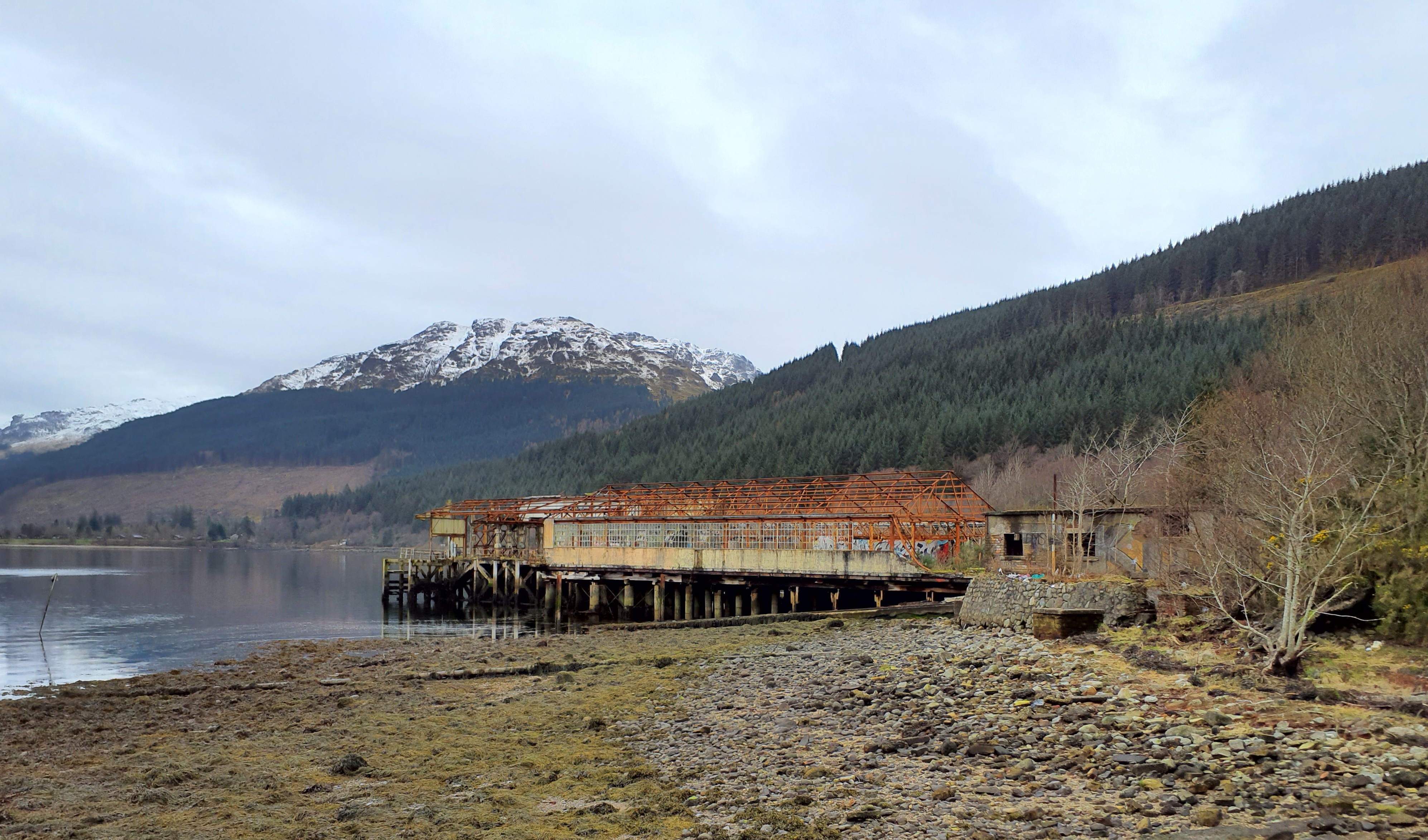 Former Ministry of Defence torpedo testing station in Arrochar in Argyll & Bute.