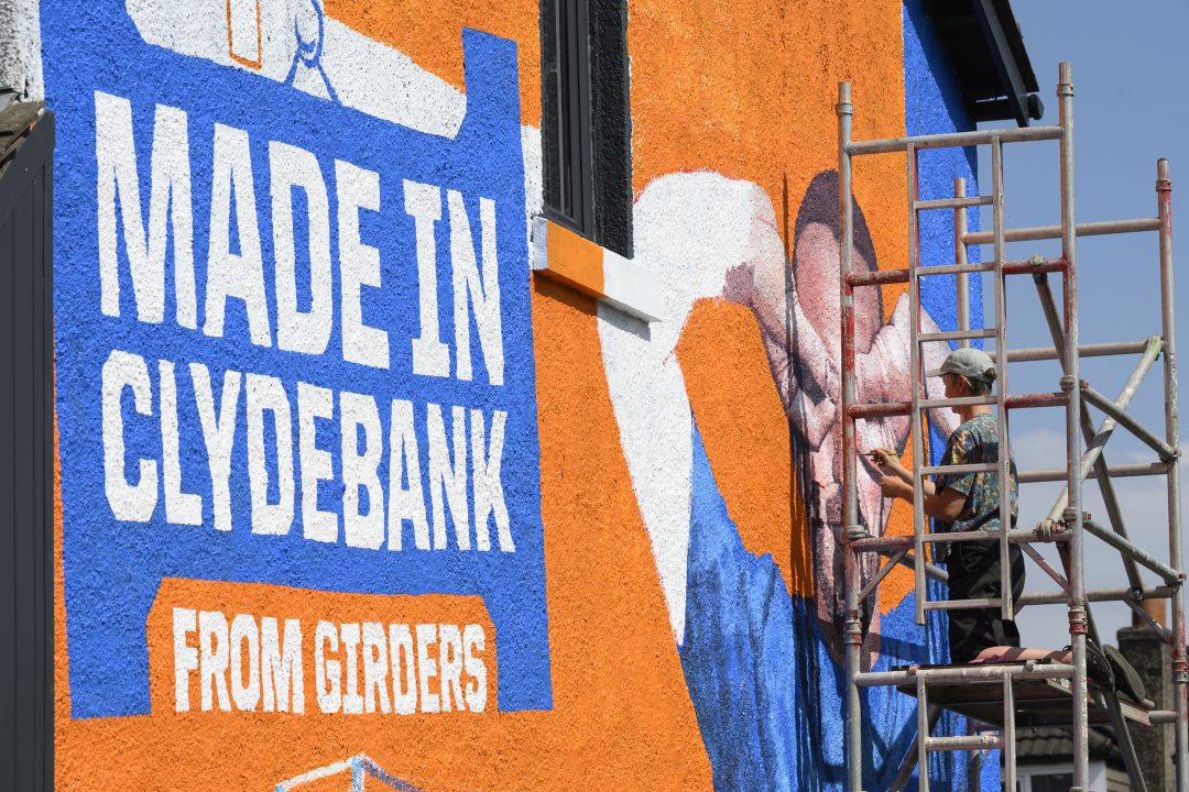 Giant John McGinn mural takes shape in Scotland star’s hometown