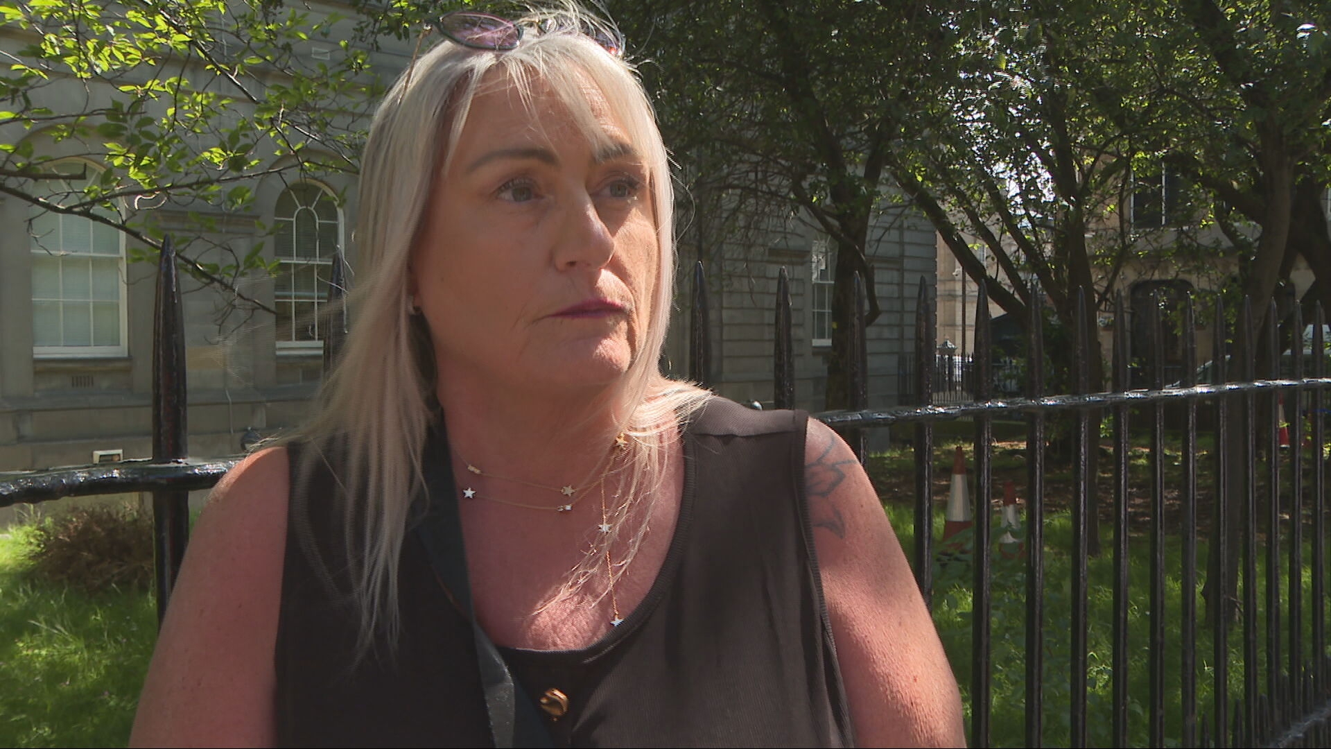 Kellie Fox was one of those waiting for Baxter as she left the inquiry.