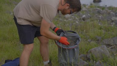 Beach clean-ups target ocean plastic on remote Scottish island