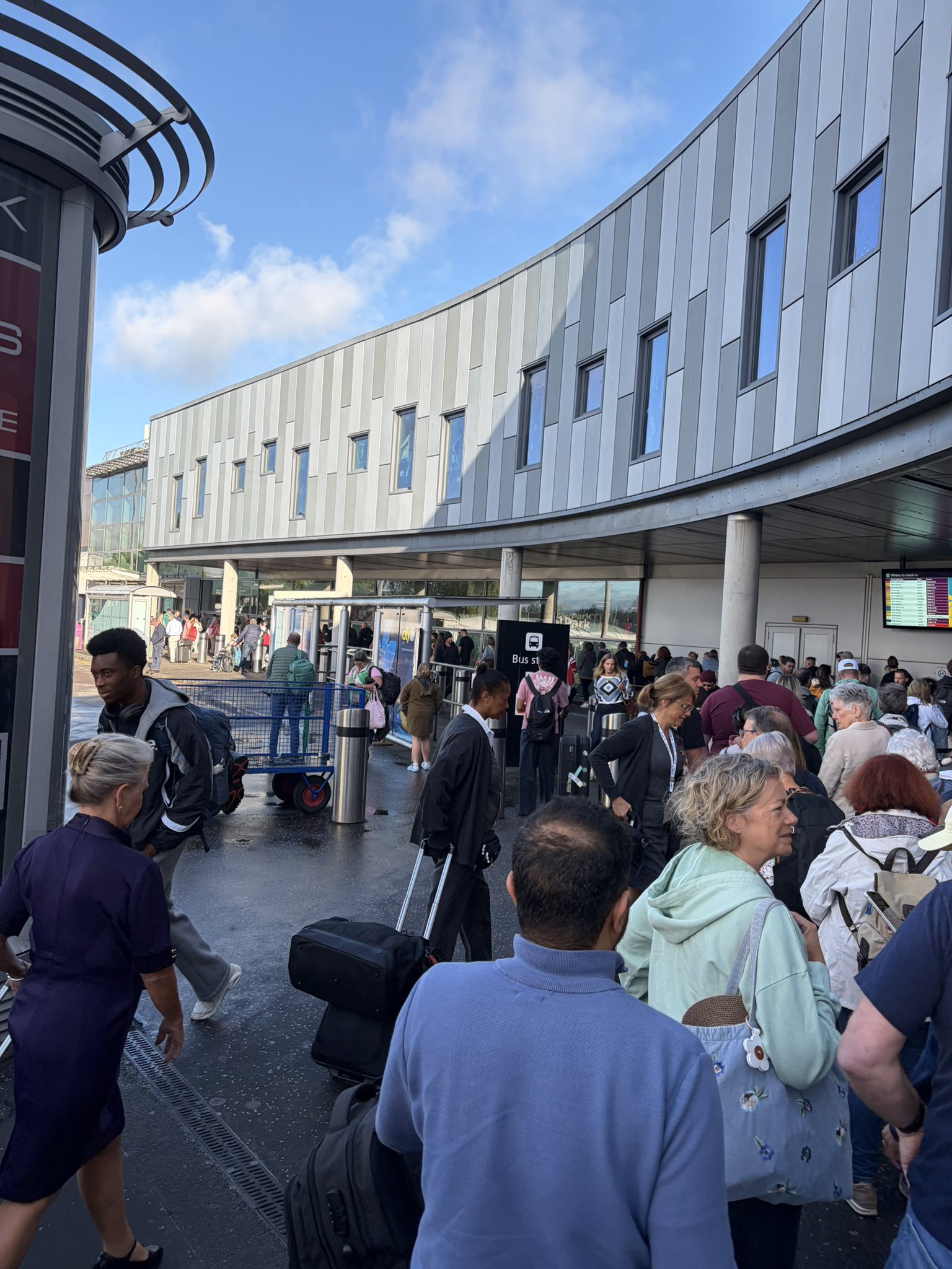 People have faced long queues and delays after the airport was evacuated