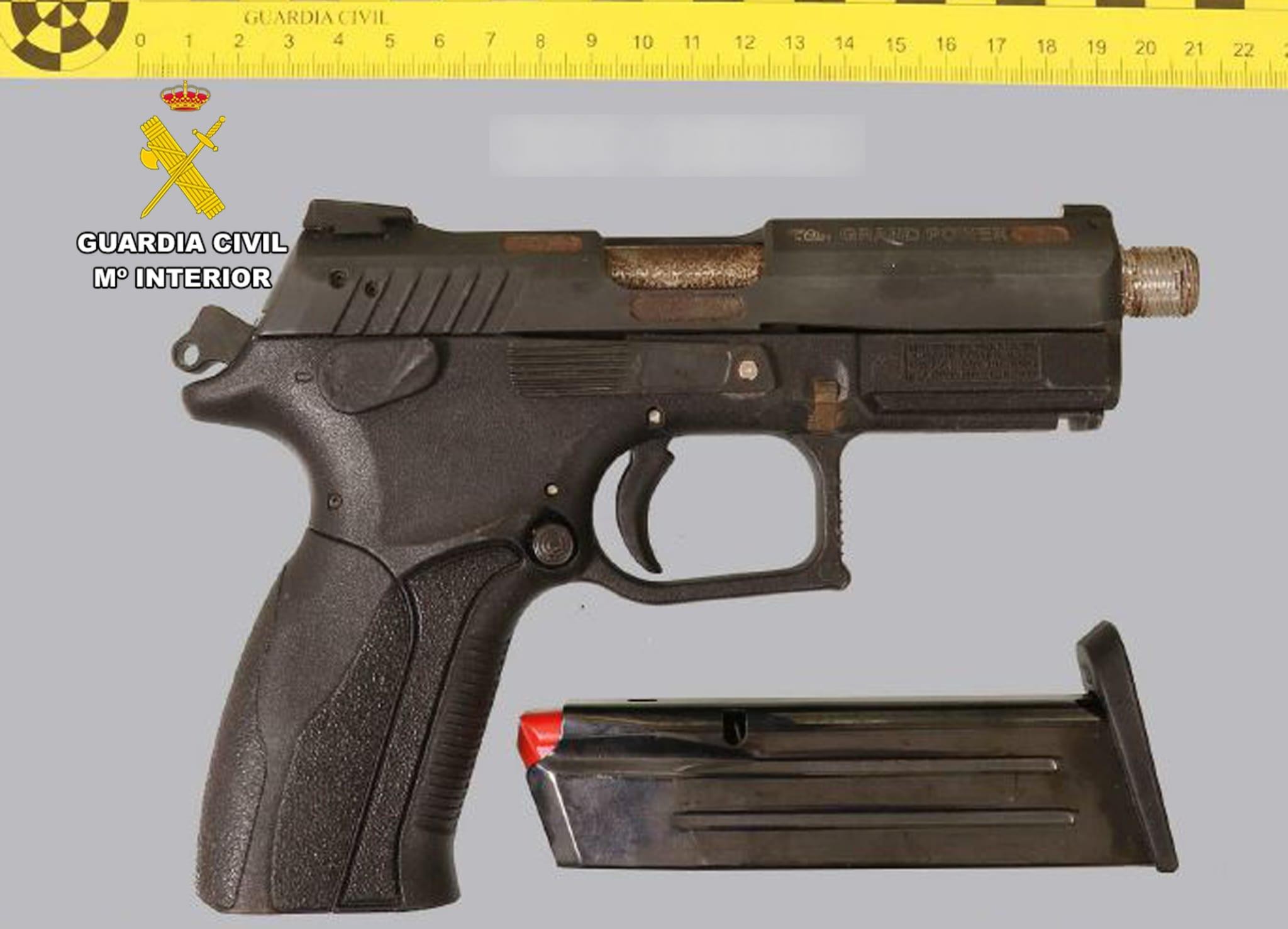 The handgun was seized from an abandoned vehicle.