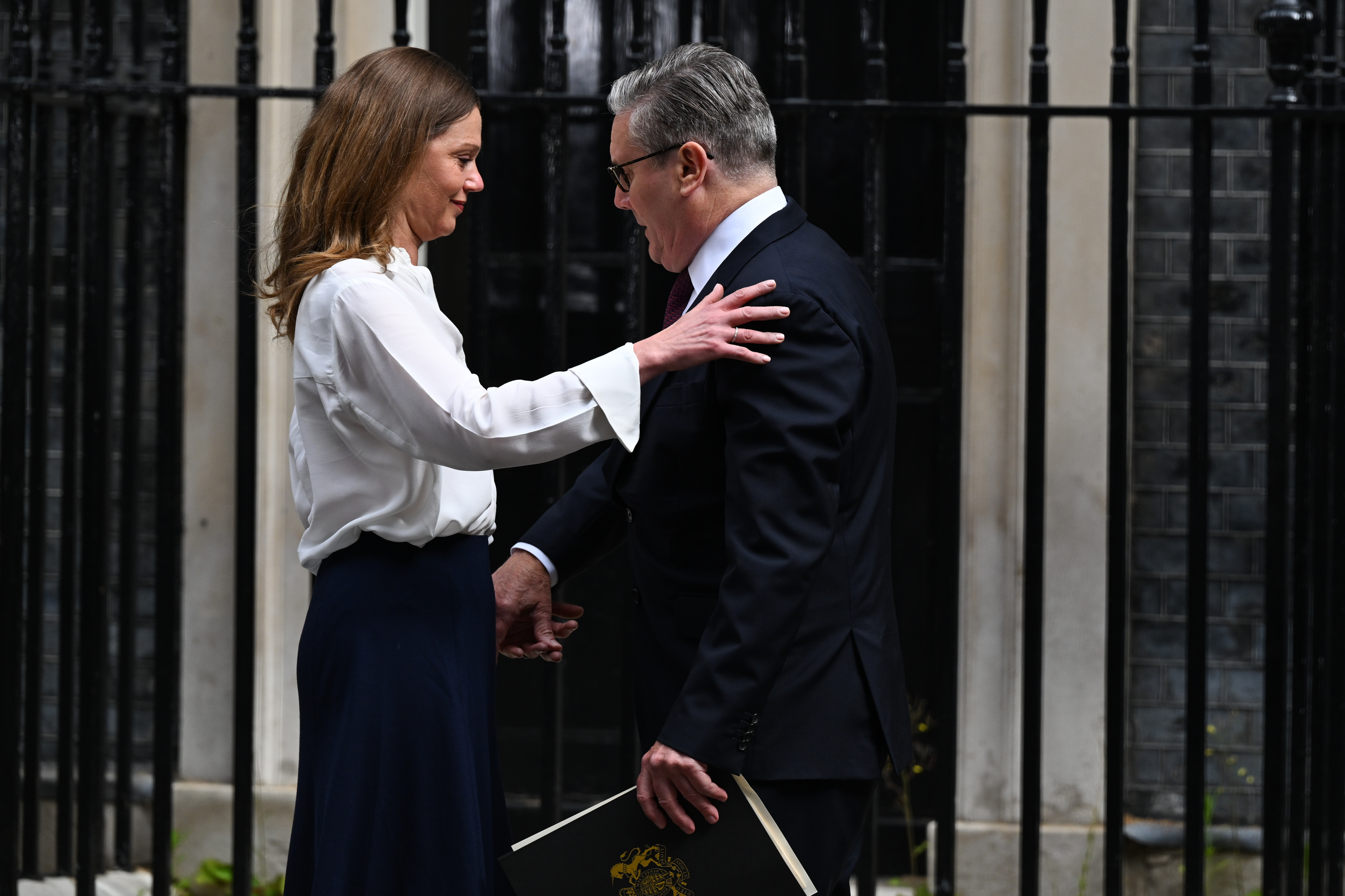 Sir Keir became emotional as he thanked his wife Victoria for her support at the end of his speech