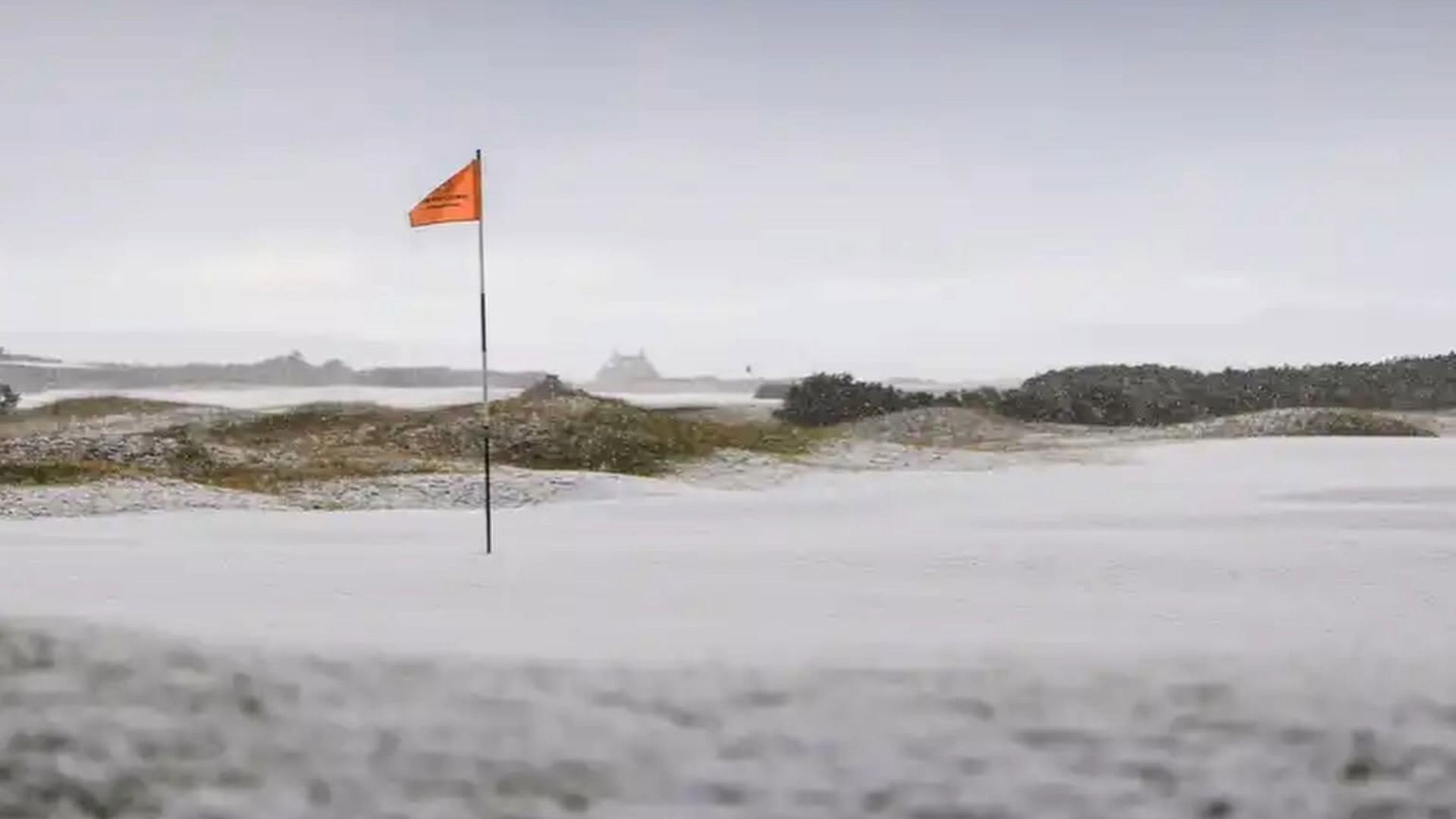 The Old Course at St Andrew's covered in hail
