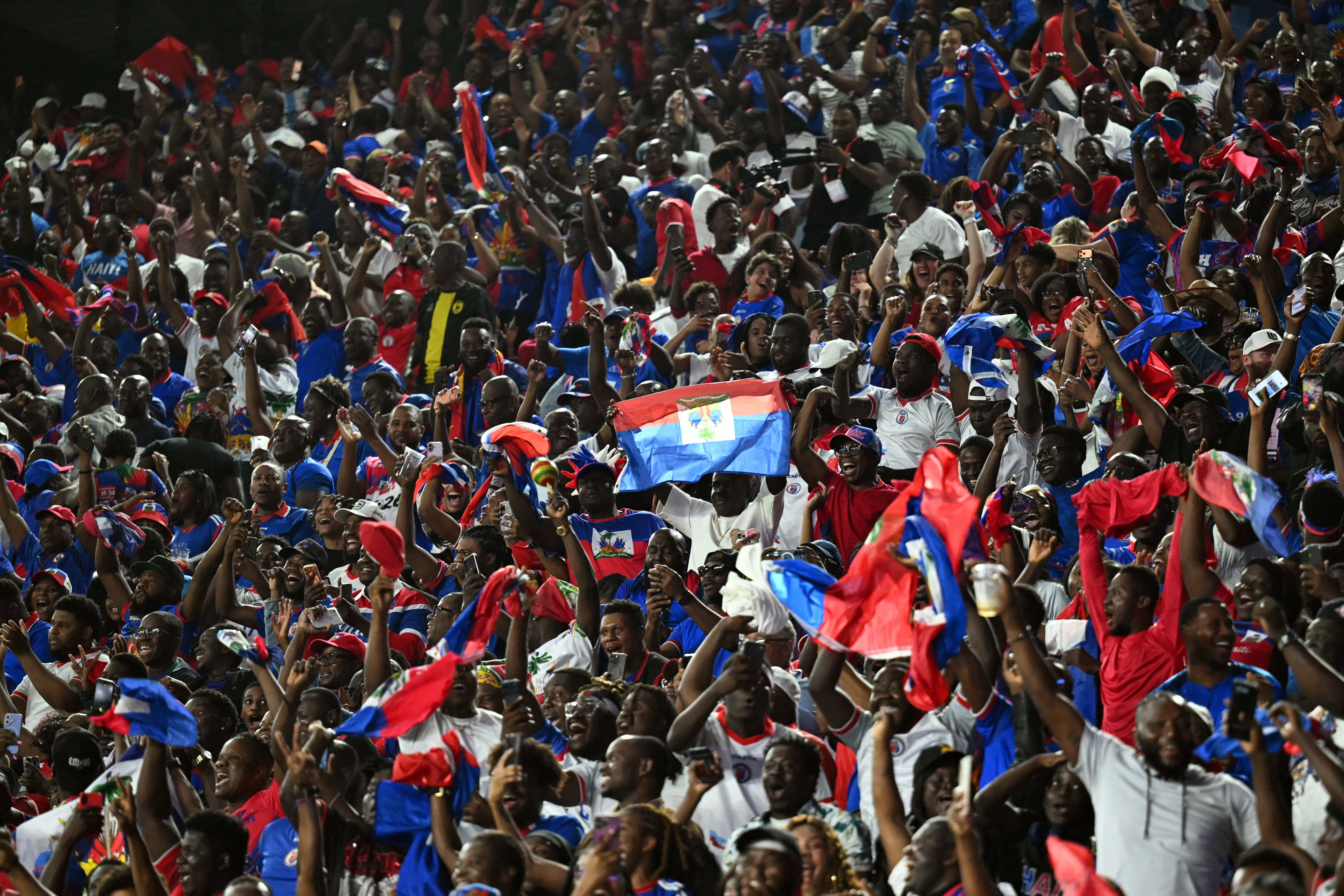 Haiti fans celebrate after goal against New Zealand in World Cup friendly