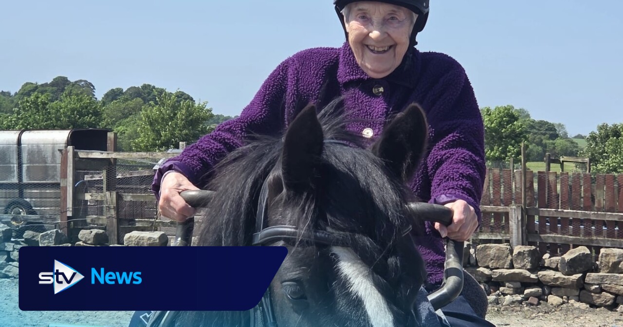 Care home resident fulfils dream of riding a horse for first time at 87