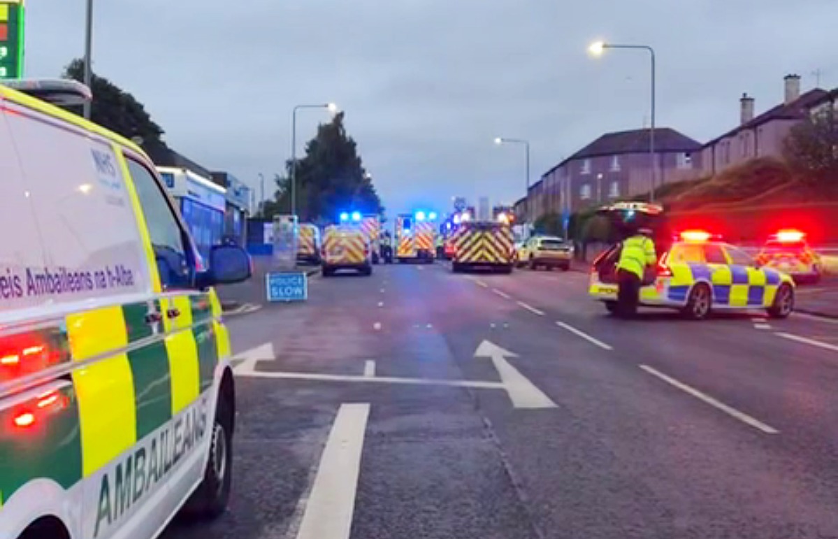 Ambulance crash on Balmoere Road in Glasgow