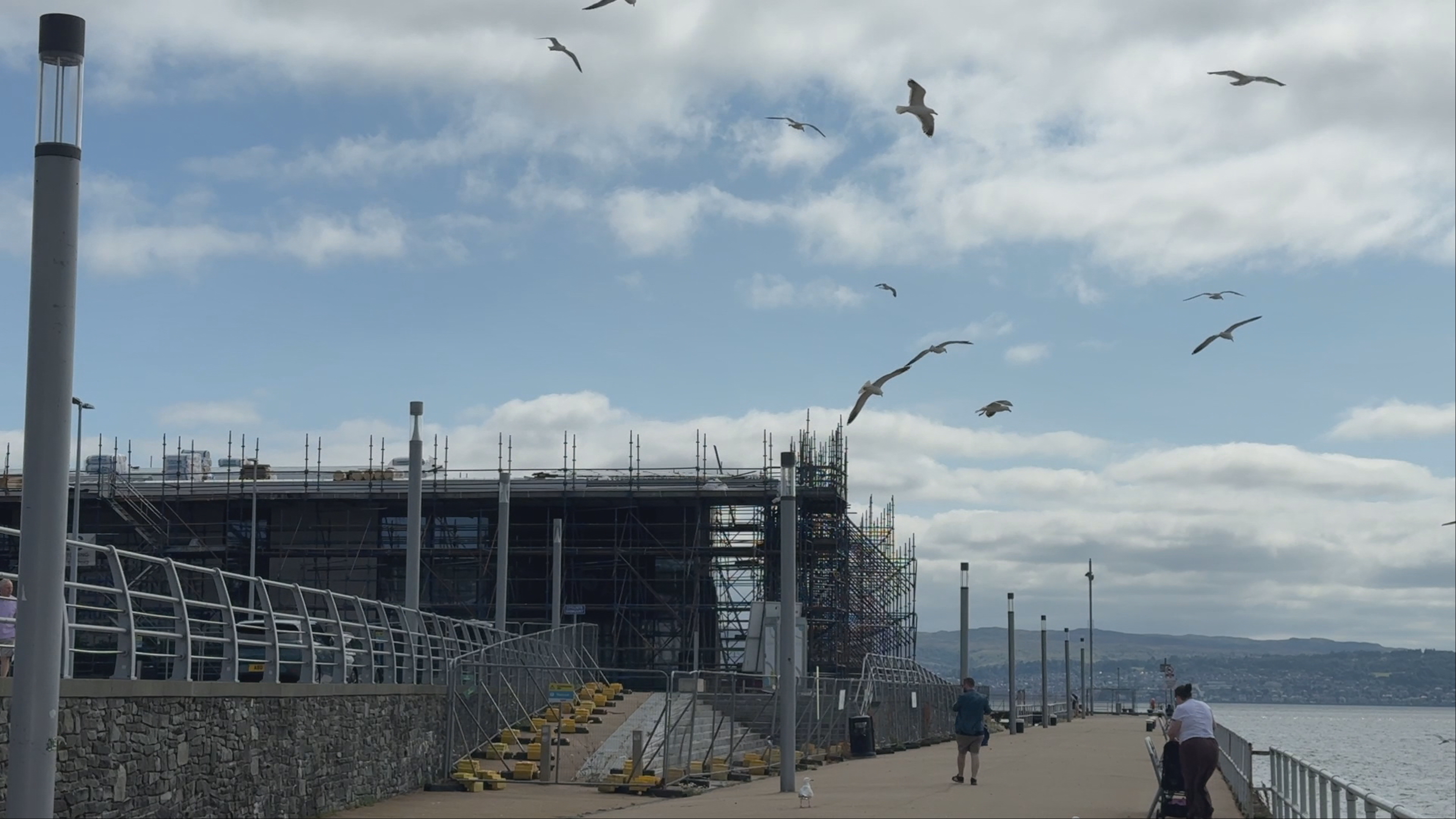 Leisure centre under repair at the waterfront