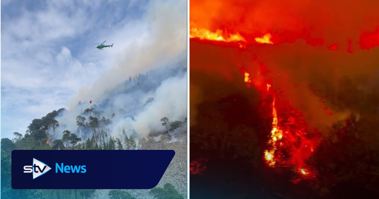 Hillside engulfed in flames as Cairngorms wildfire rages after 'flare-up'