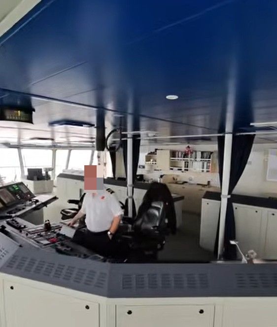 Margerison secretly filmed the bridge of a CalMac ferry