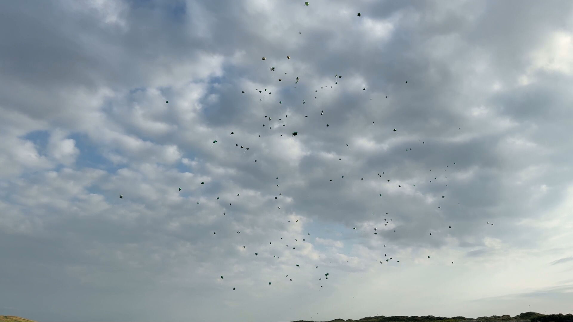 Balloons filled the sky on Saturday in memory of Kayden