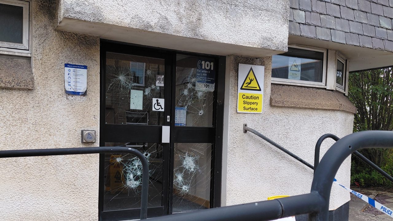Thurso police station taped off after windows smashed in vandal attack