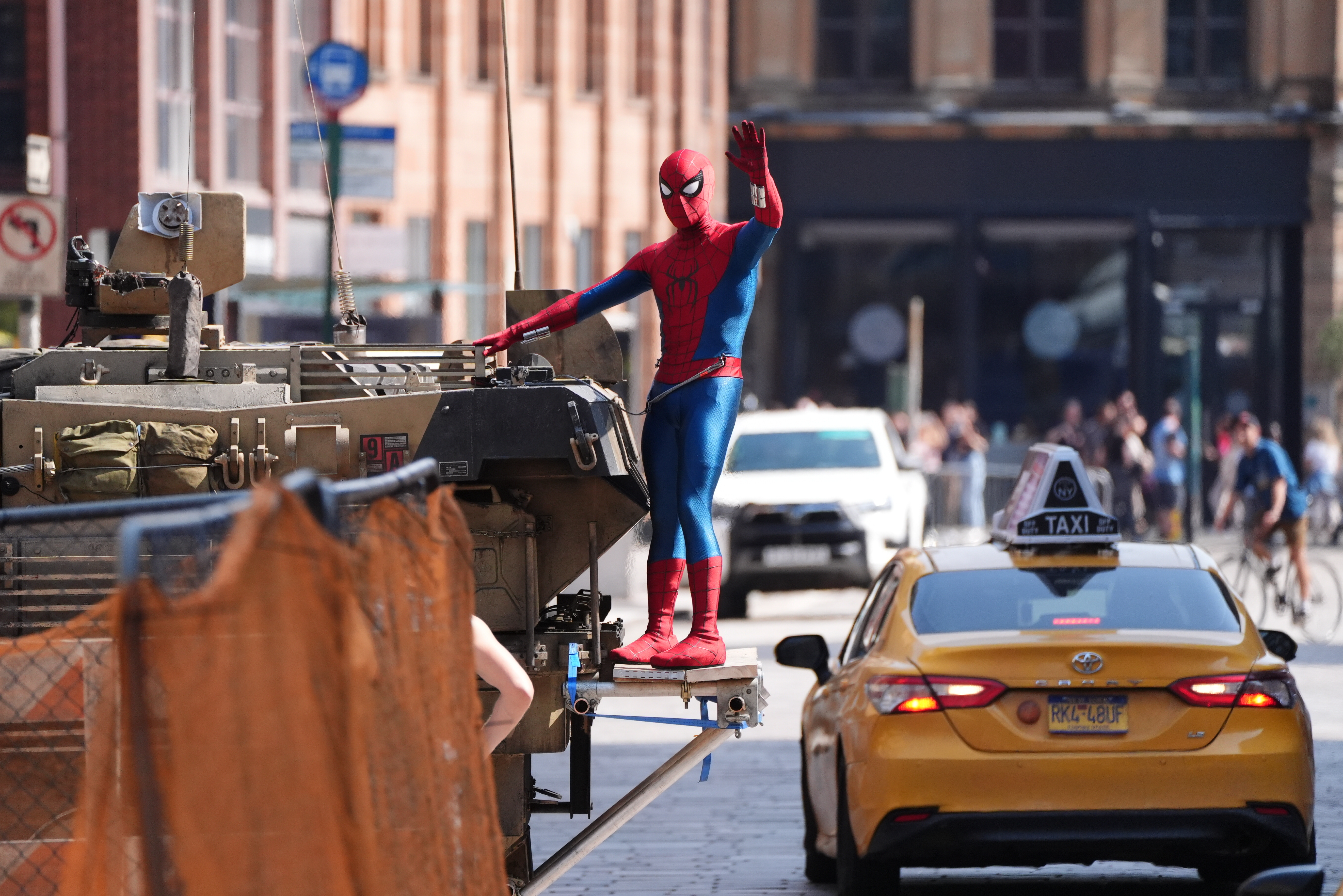 Filming in Hutcheson Street 